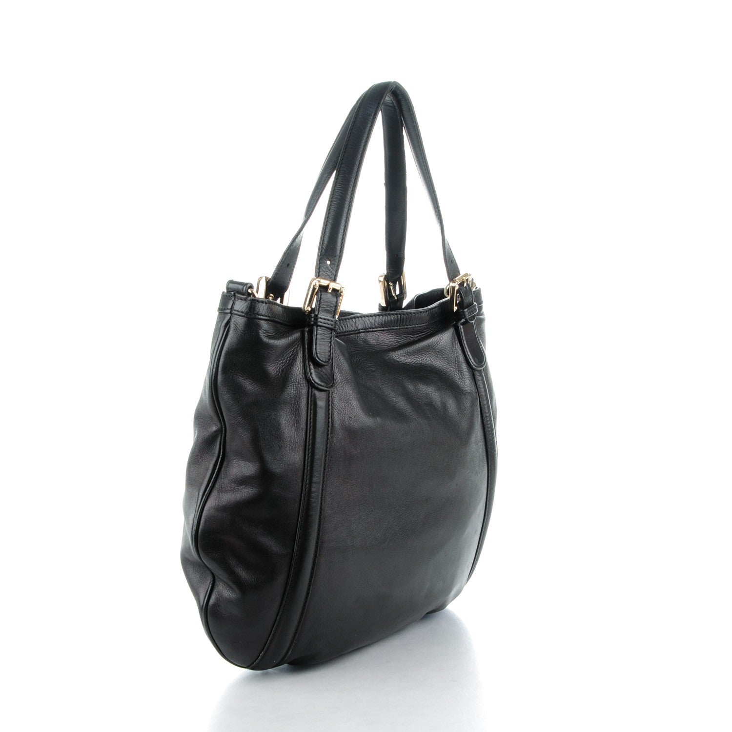 Gucci Calfskin Medium Britt Tote Black 3 of 7