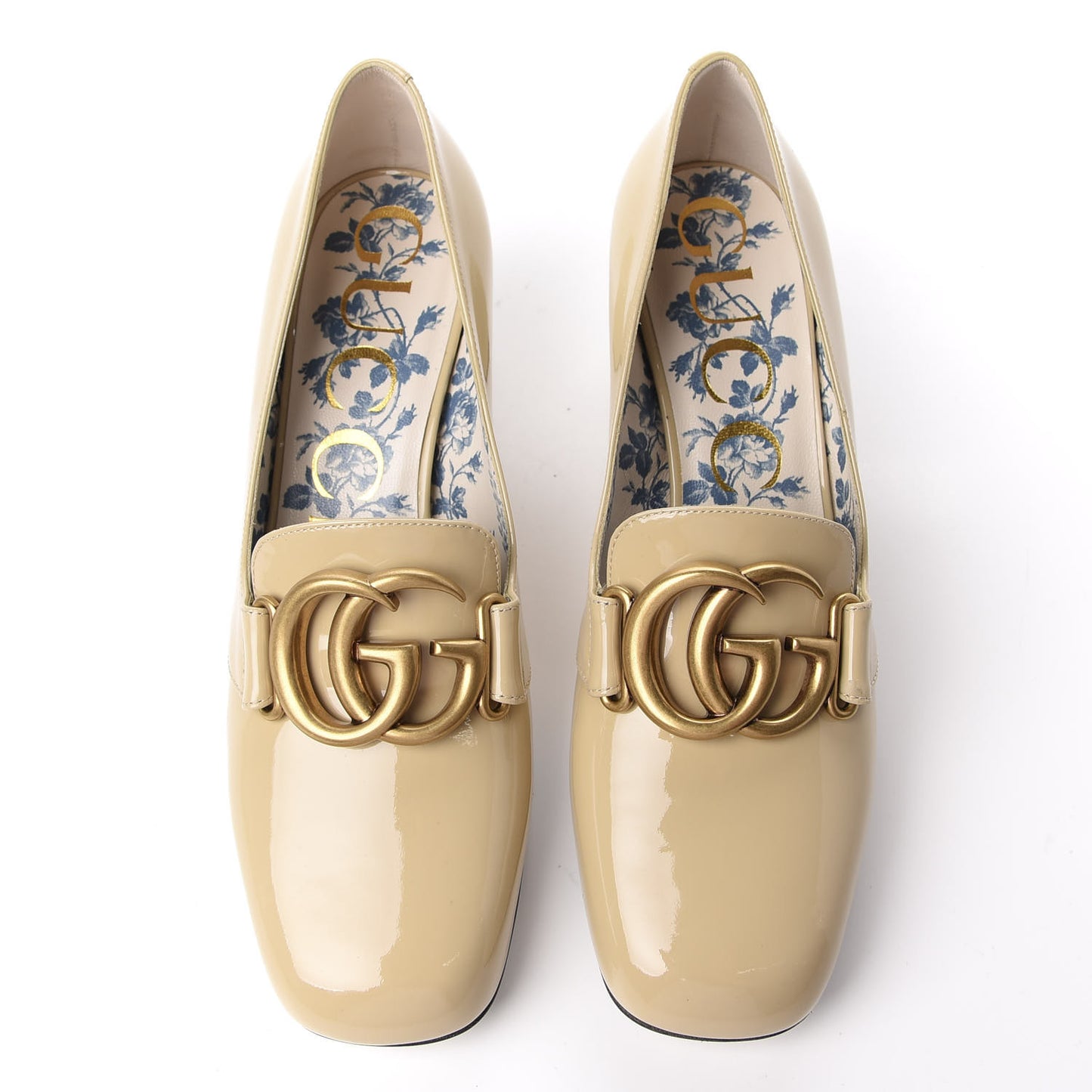 Vernice GG Victoire 55mm Loafer Pumps 37 Sand Storm