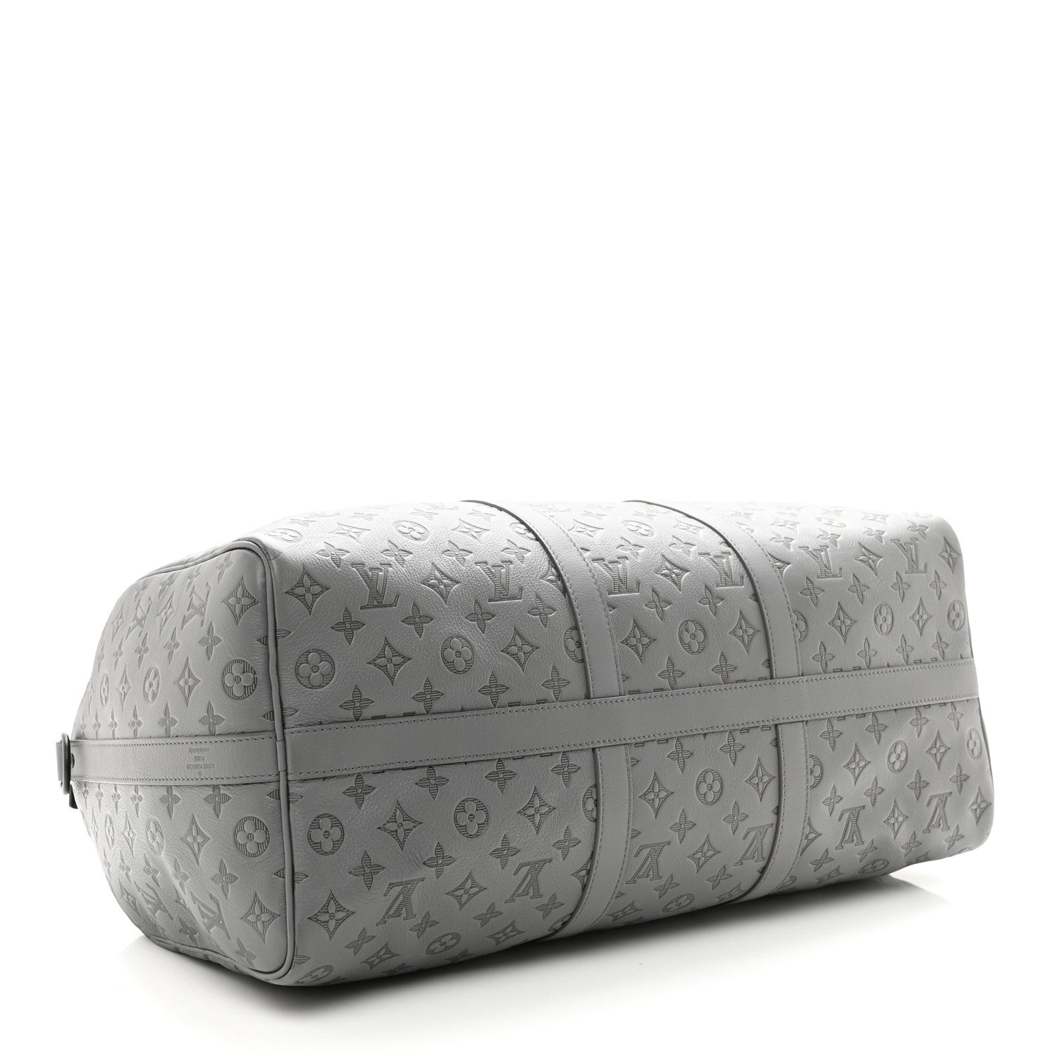Louis Vuitton Calfskin Monogram Shadow Keepall Bandouliere 50 Anthracite Gray 3 of 8