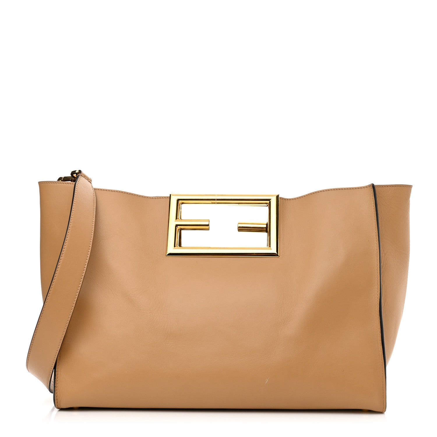Fendi Vitello King Medium Fendi Way Tote Miele Scuro 1 of 13
