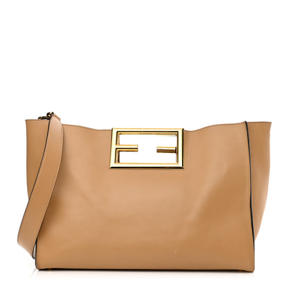 Fendi Vitello King Medium Fendi Way Tote Miele Scuro 1 of 13