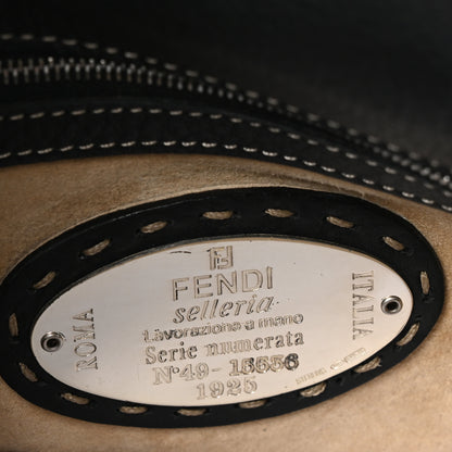 Fendi Calfskin Romano Selleria Forever Mama Baguette Black 6 of 11