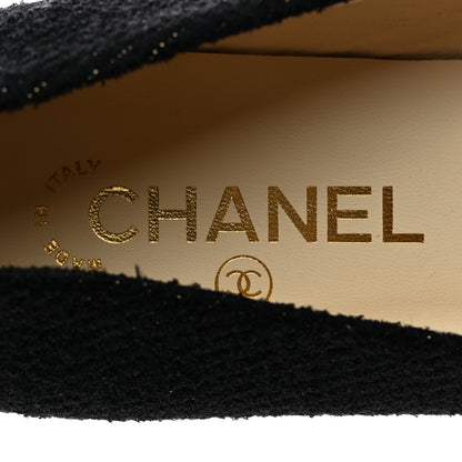 Chanel Tweed Crystal CC Ballerina Flats 39.5 Black 6 of 9