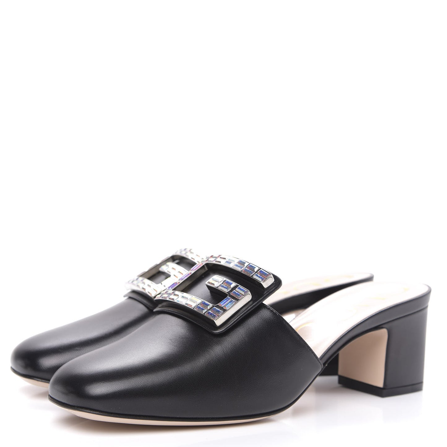 Malaga Kid Crystal Square G Madelyn Mules 37 Black