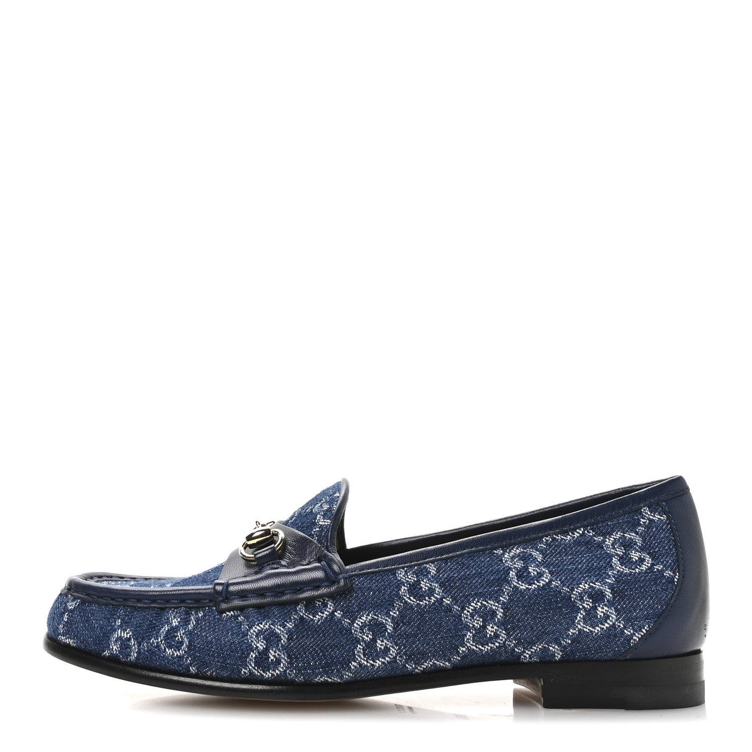 Gucci New Denim Delave GG Monogram Womens 1953 Horsebit Loafers 38 Denim Azure Blue Agata 36.5 Denim Azure Blue Agata 1 of 9