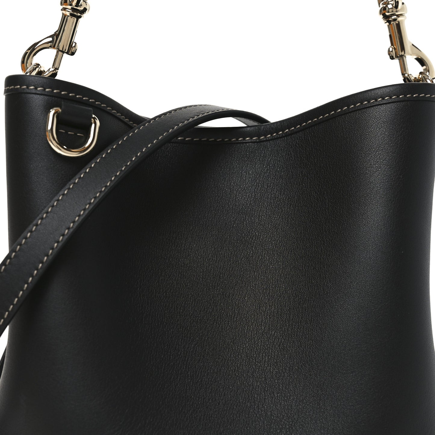 GG Calfskin Emblem Mini Bucket Bag Black