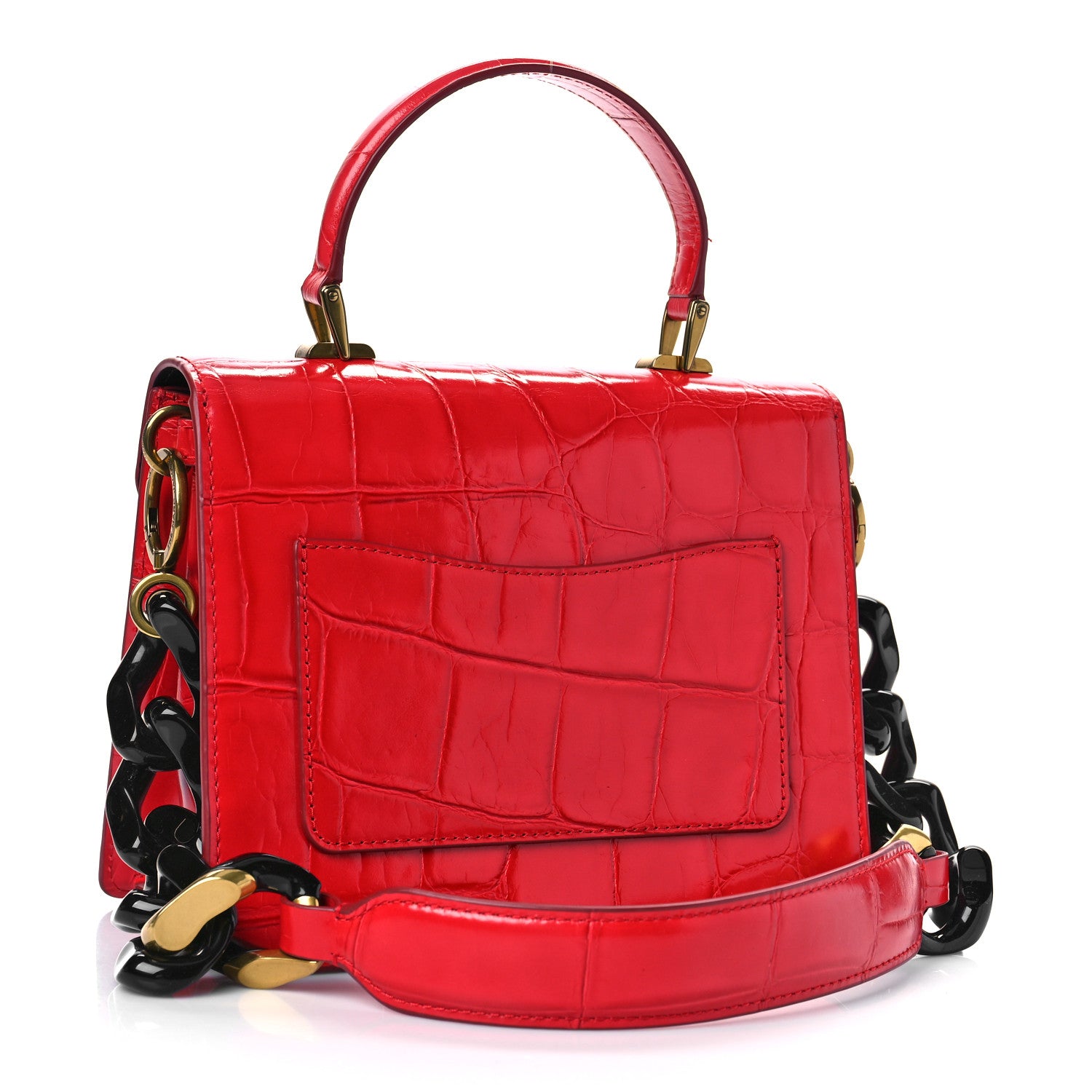 Marc Jacobs Calfskin Crocodile Embossed Uptown Shoulder Bag Flame 3 of 9