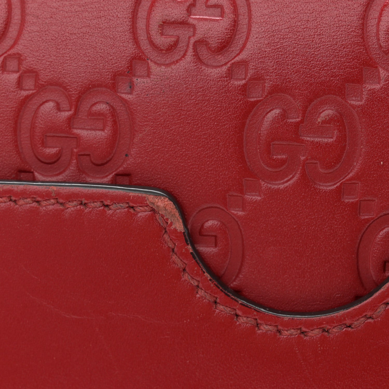 Gucci Guccissima Small Padlock Shoulder Bag Hibiscus Red 13 of 14