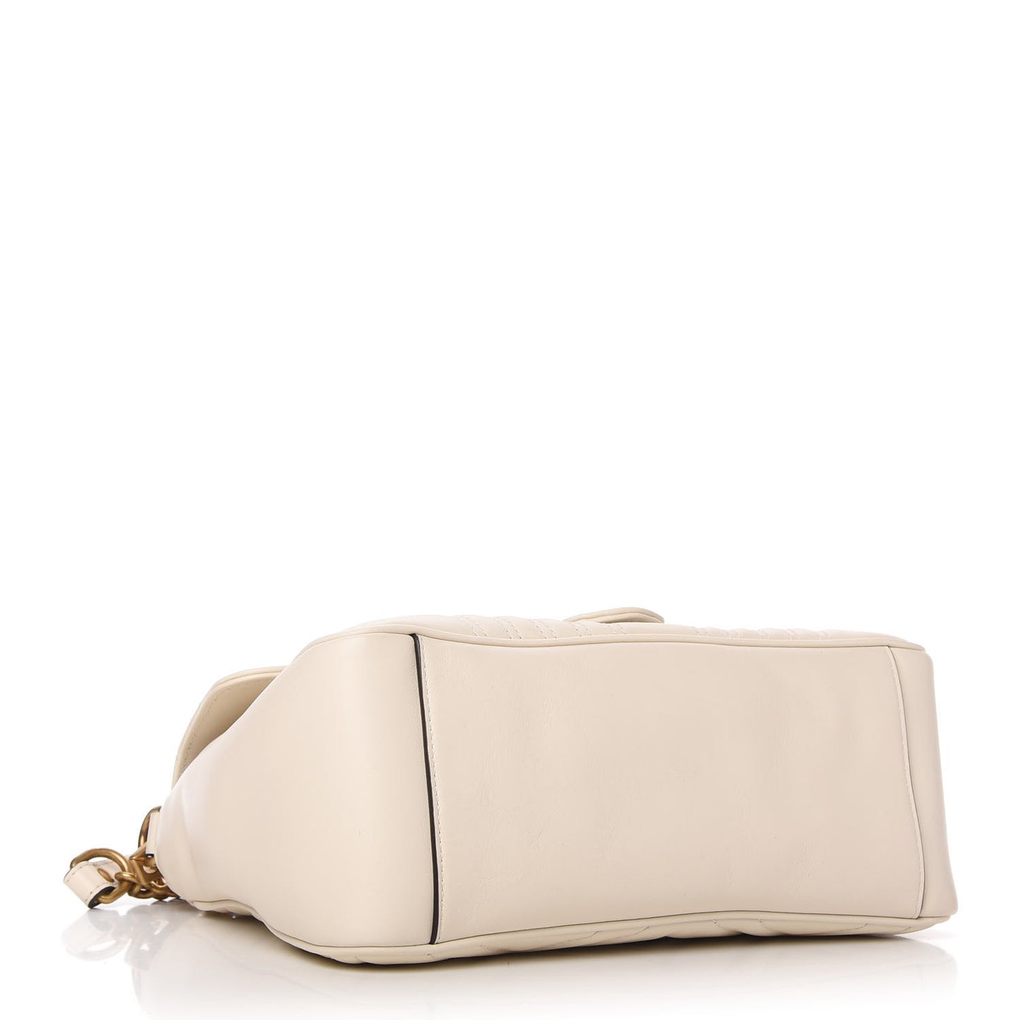 Calfskin Matelasse Small GG Marmont Top Handle Shoulder Bag White
