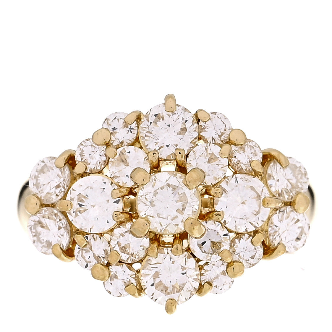 Parker & West by FASHIONPHILE 18K Yellow Gold Diamond 2.03ctw Cluster Cocktail Ring  47 4 1 of 10