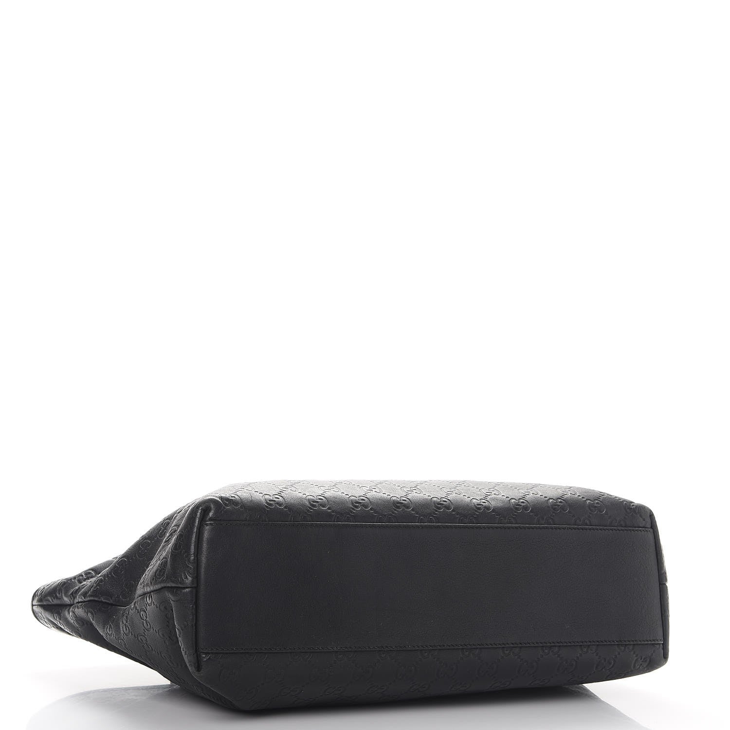 Gucci Guccissima Medium Zippered Shopping Tote Black 4 of 15