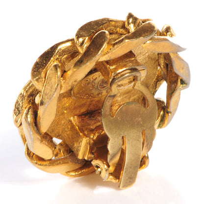 Chanel Crystal CC Clip On Earrings Gold 3 of 6