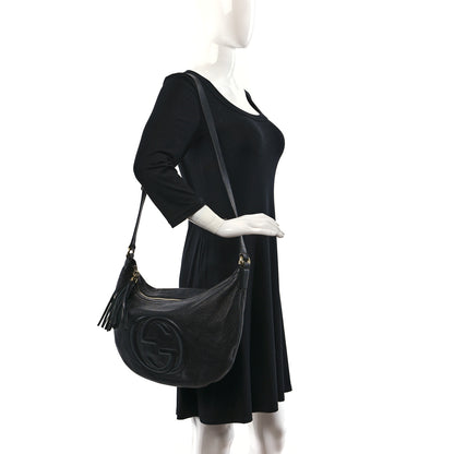 Gucci Pebbled Calfskin Medium Soho Hobo Black 2 of 11