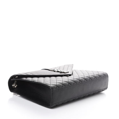 Saint Laurent Grain De Poudre Large Tri-Quilt Monogram Satchel Black 3 of 8