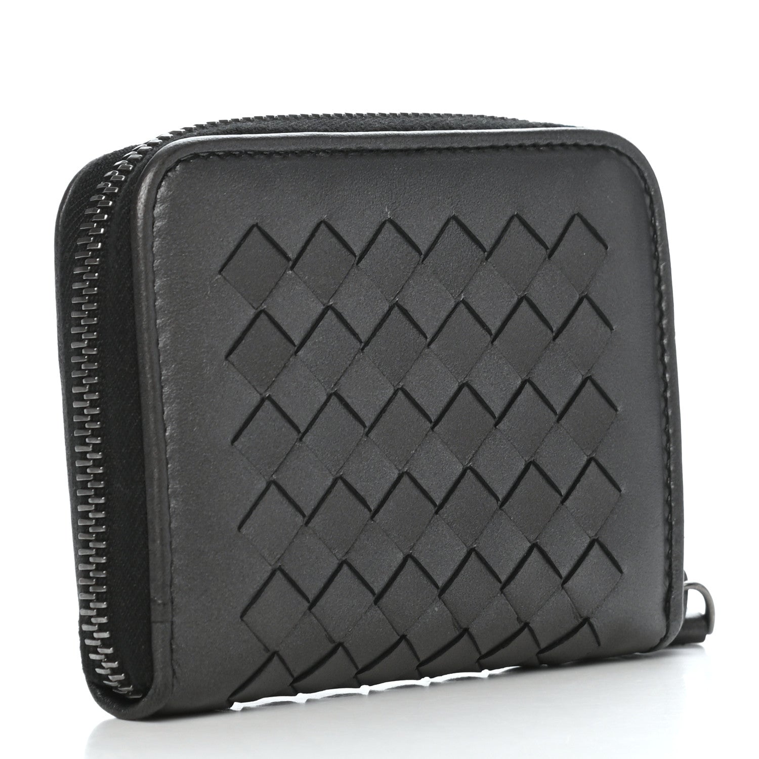 Bottega Veneta Nappa Intrecciato Zip Around Coin Purse Black 3 of 7