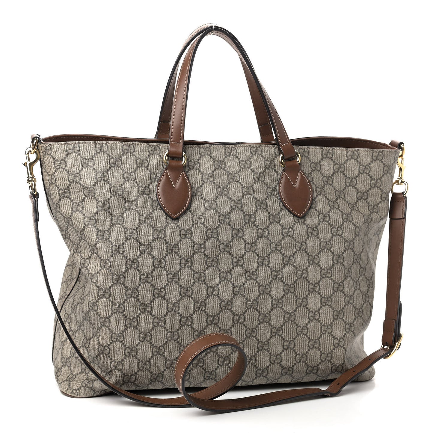 Soft GG Supreme Monogram Medium Crossbody Tote Beige Cuir