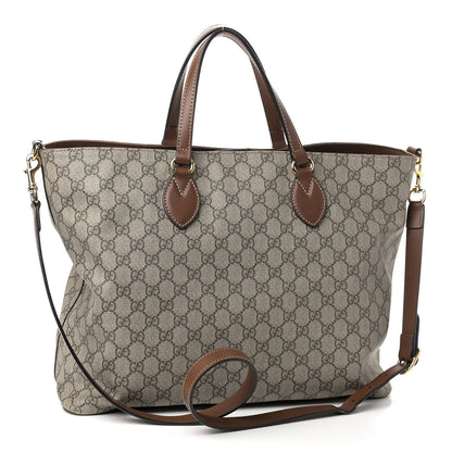 Gucci Soft GG Supreme Monogram Medium Crossbody Tote Beige Cuir 3 of 10
