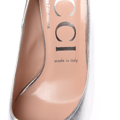Gucci Nappa Silk Pumps 37.5 Argento 8 of 14