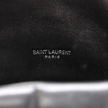 Saint Laurent Lambskin Quilted Small Loulou Puffer Monogram Chain Satchel Black 6 of 13