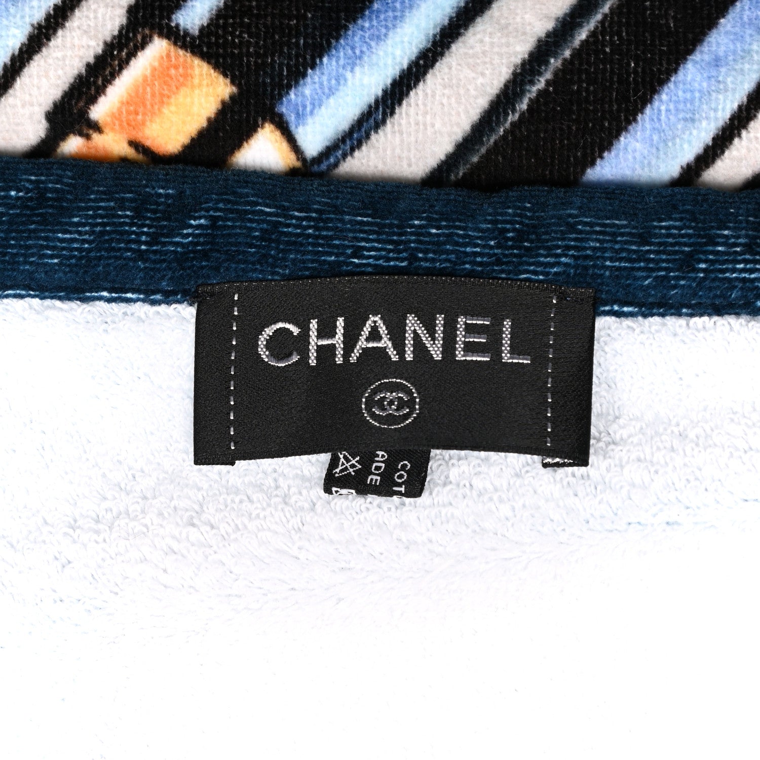 Chanel Terry Cotton Beach Towel Navy 3 of 3