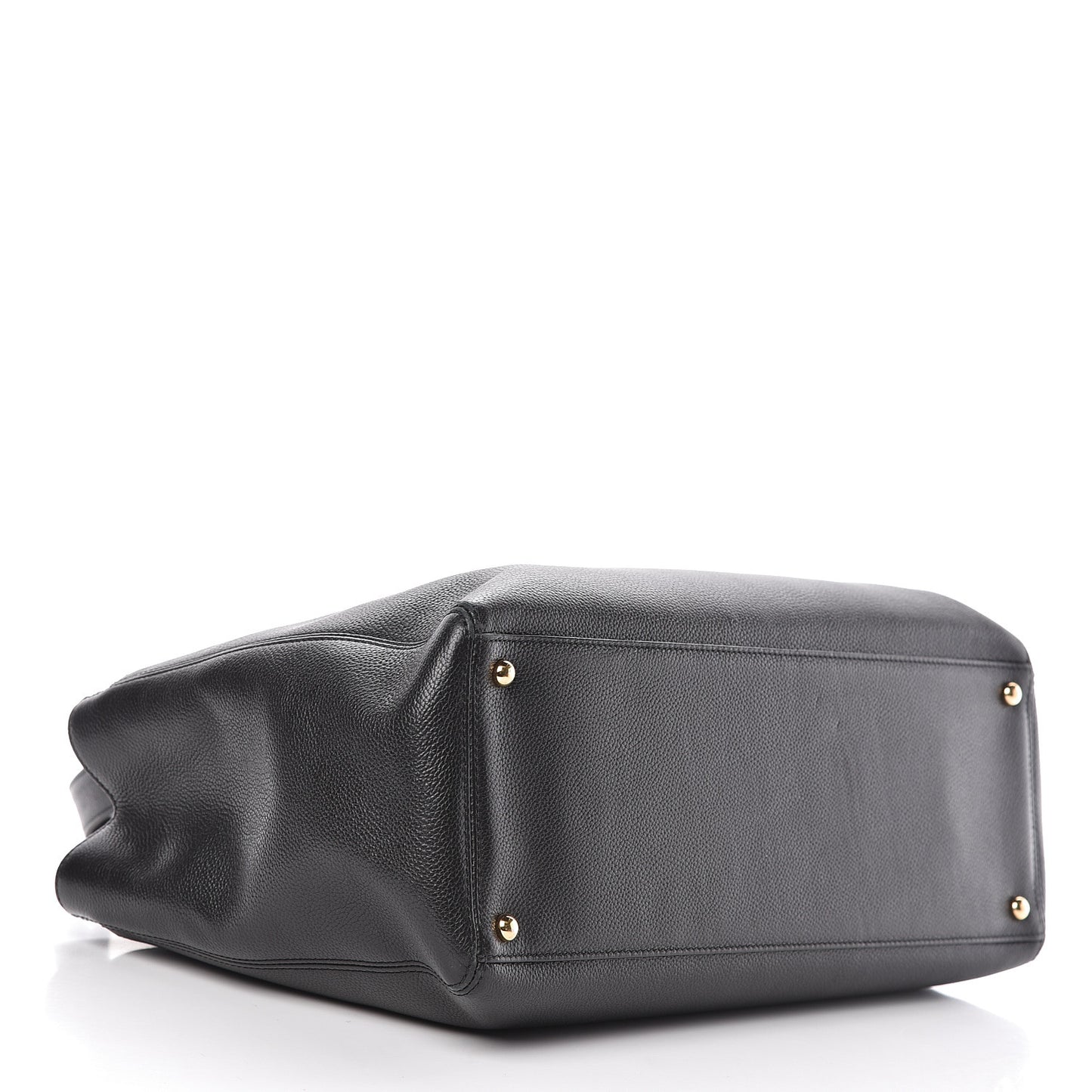 Calfskin Cerf Executive Shopper Tote Black
