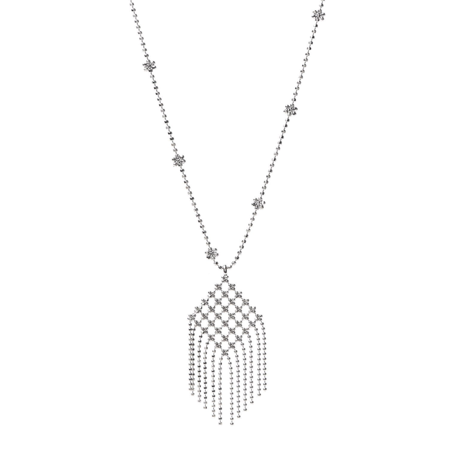 Tiffany 18K White Gold Fringe Pendant Necklace 1 of 5