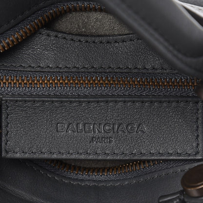 Balenciaga Veau Soyeux Perforated Blackout Hardware Mini City Gris Fossile 6 of 7