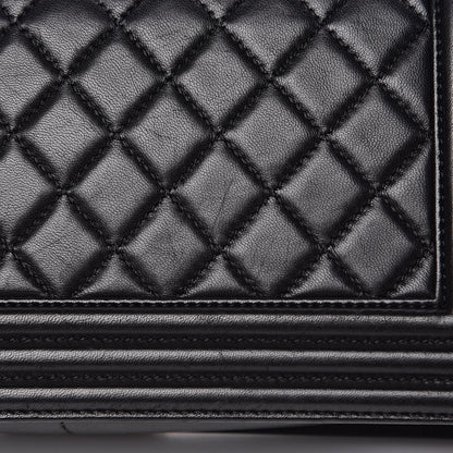 Chanel Lambskin Quilted Medium Boy Flap Black 15 of 16