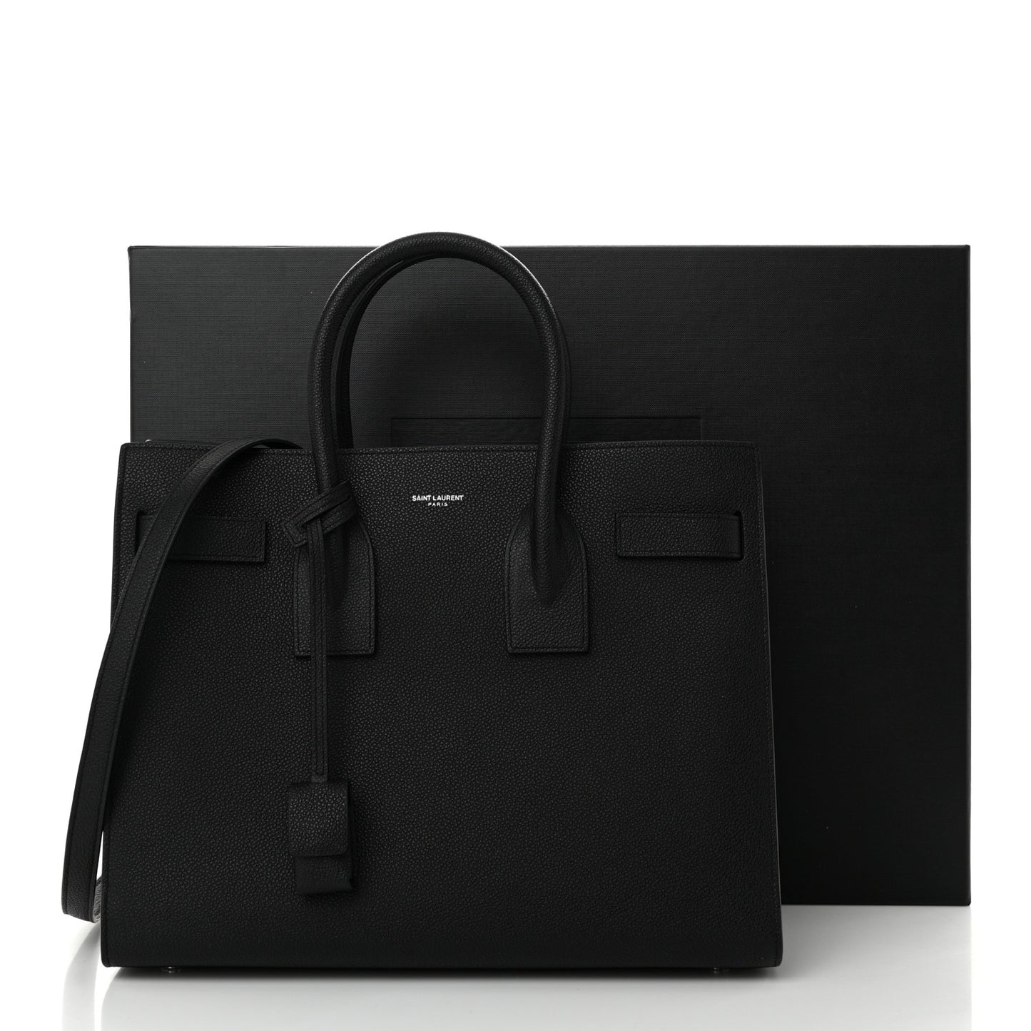 Grained Calfskin Small Sac De Jour Black