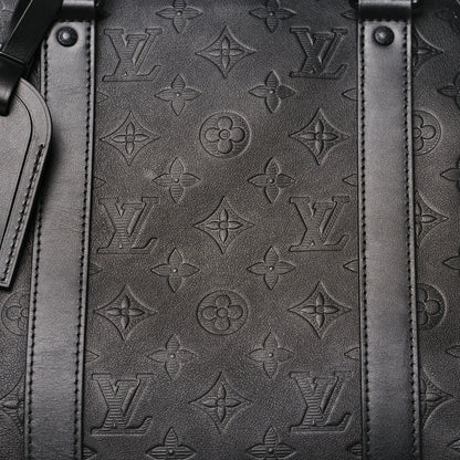 Louis Vuitton Calfskin Shadow Monogram Keepall Bandouliere 50 Black 6 of 8