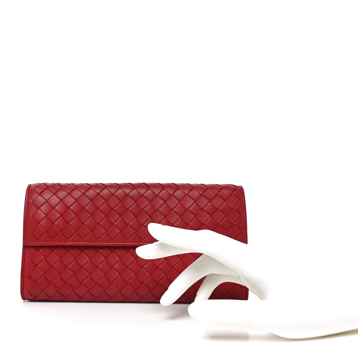 Nappa Intrecciato Continental Flap Wallet Cassis