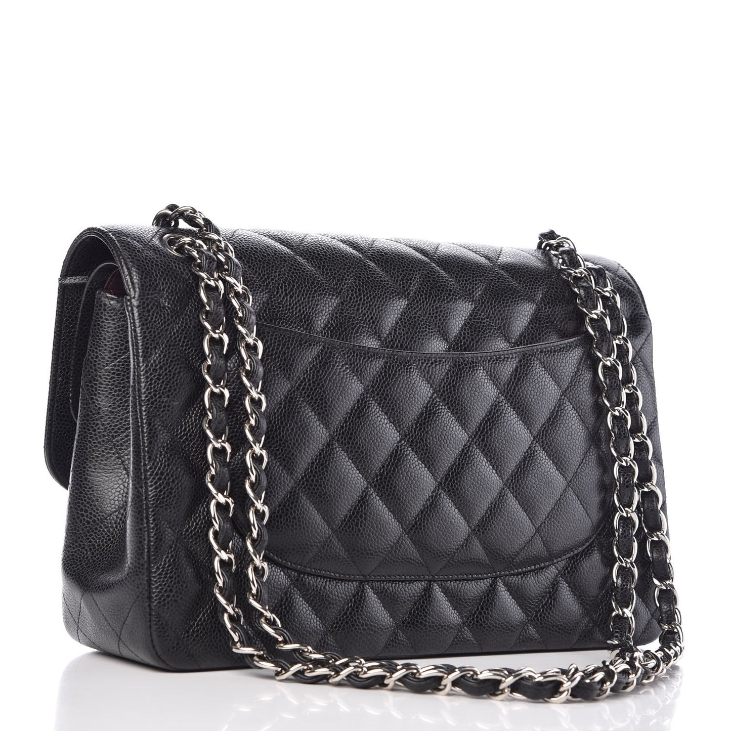 Caviar Quilted Jumbo Double Flap Black