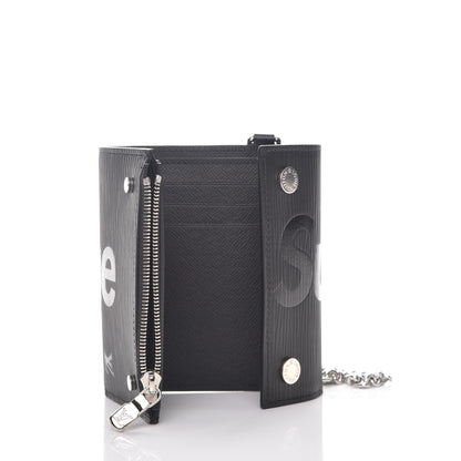Louis Vuitton X SUPREME Epi Chain Wallet Black 6 of 10