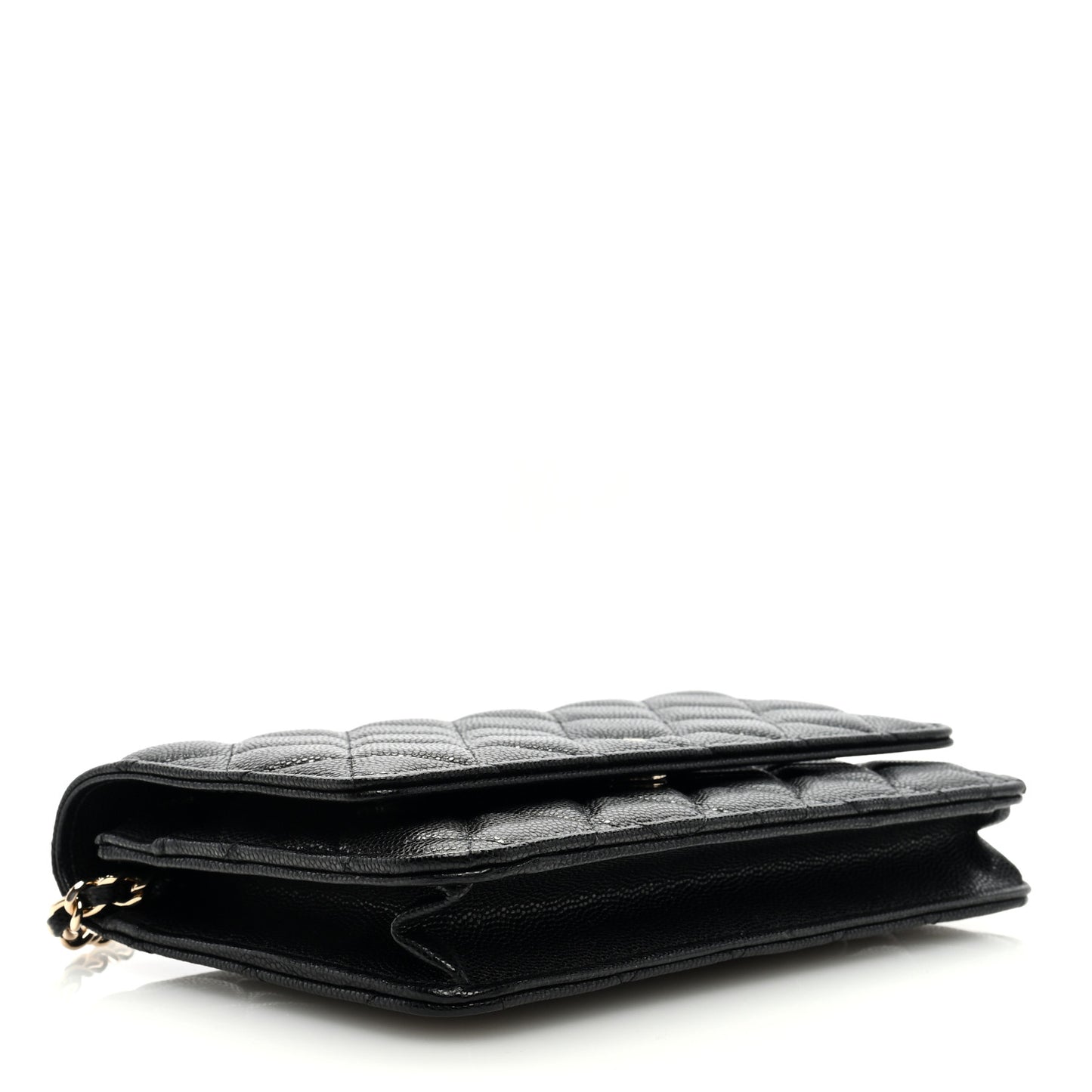 Caviar Quilted Wallet on Chain WOC Black