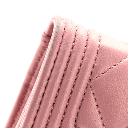 Chanel Metallic Lambskin Quilted Boy Flap Card Holder Pink 10 of 12