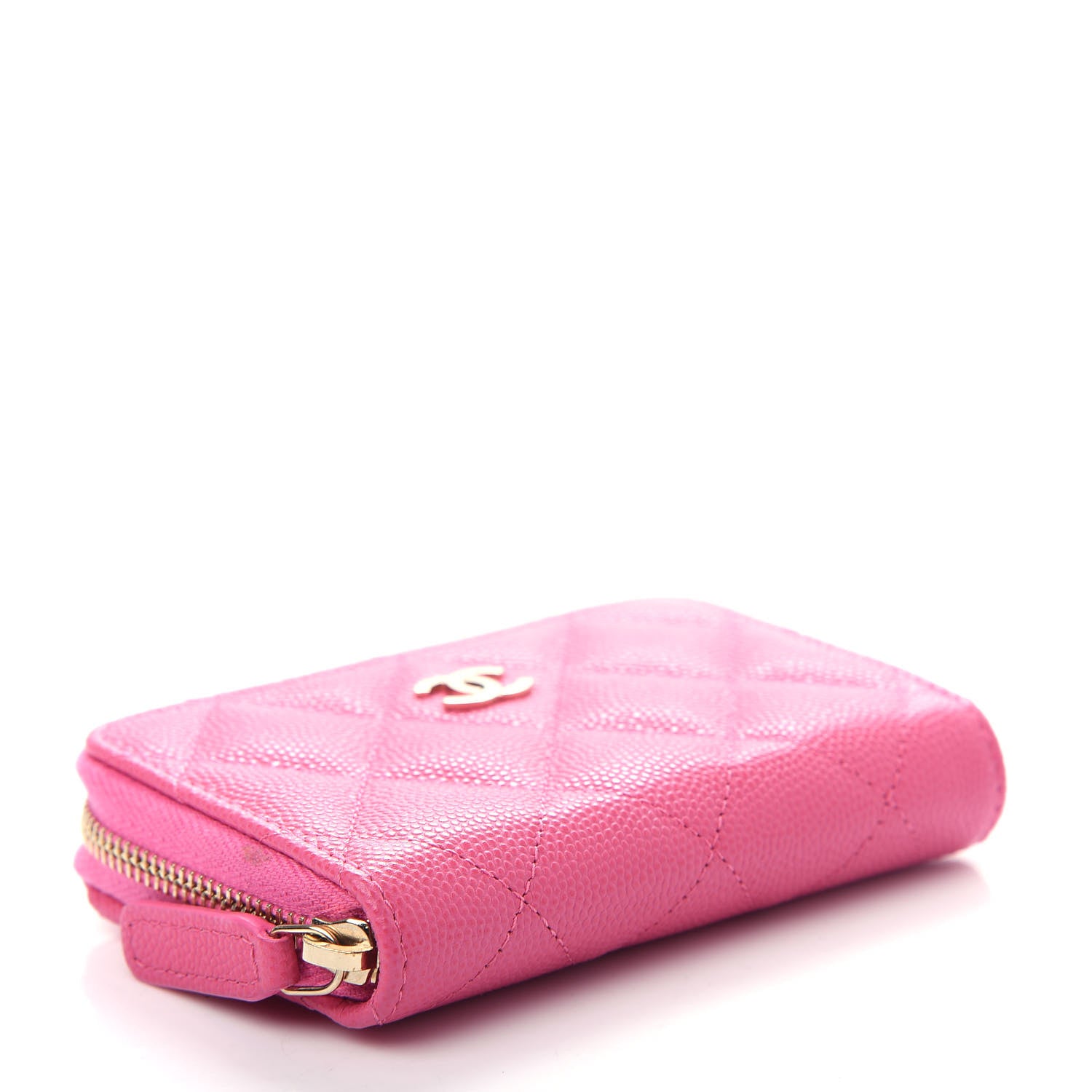 Chanel Caviar Quilted Zip Coin Purse Pink 4 of 7