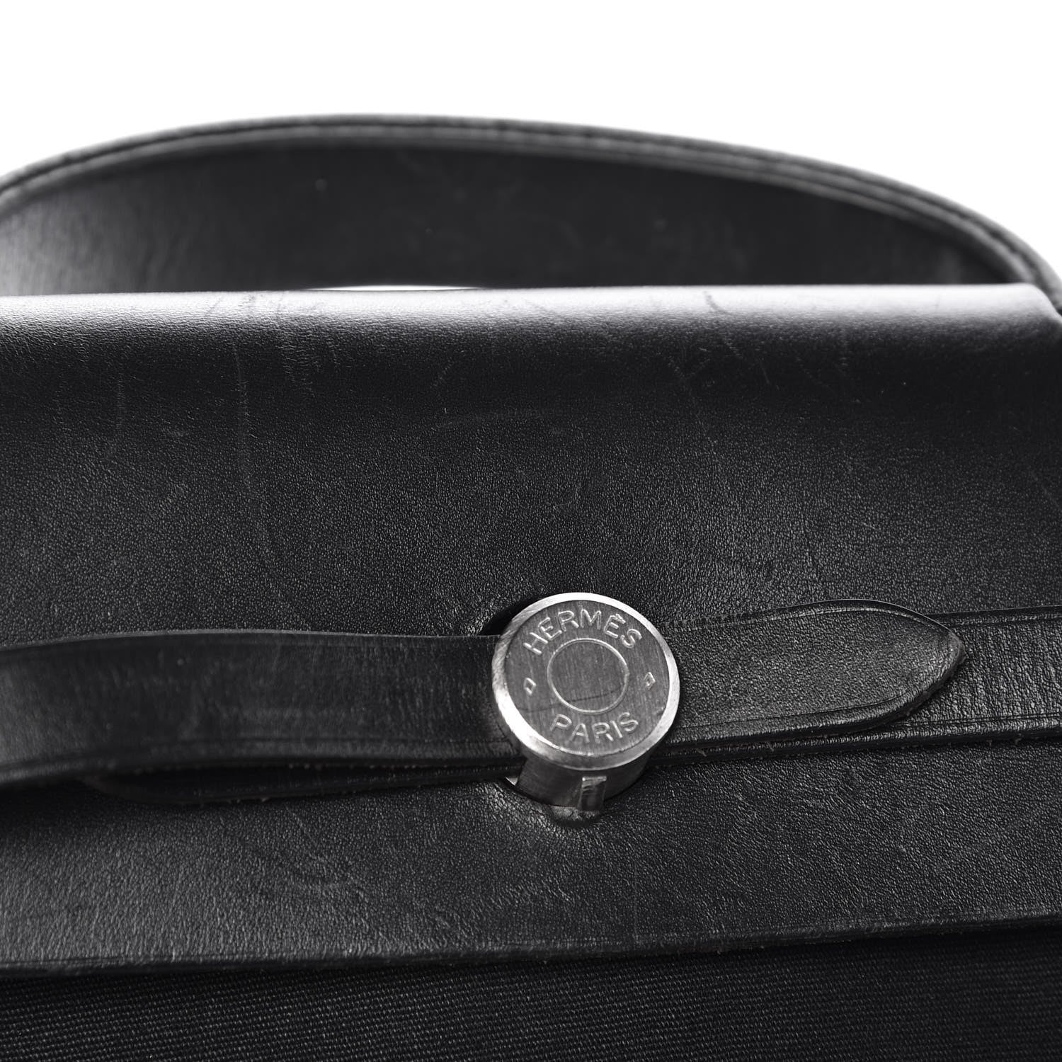 Hermes Toile Vache Calfskin Herbag 40 GM Black 8 of 16