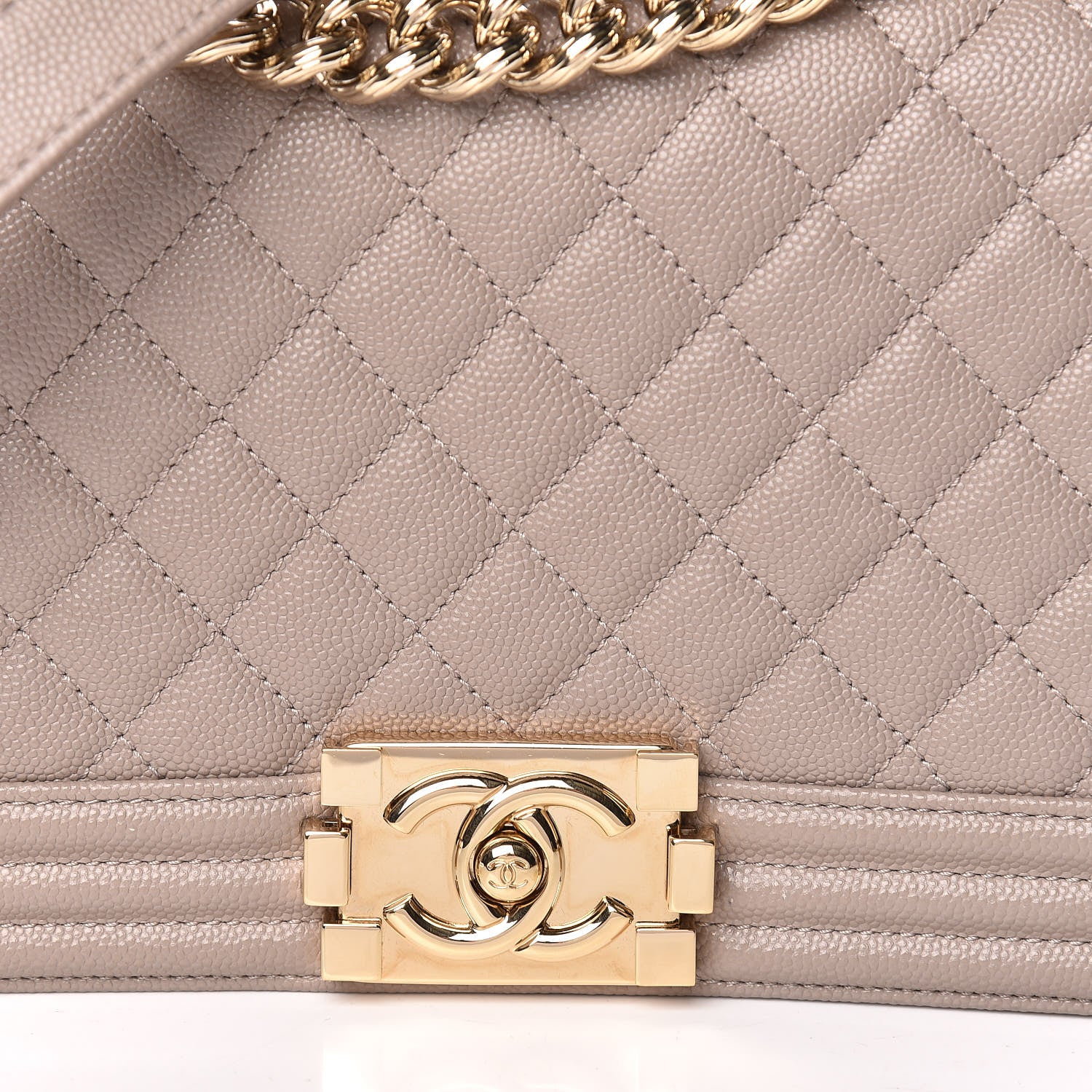 Chanel Caviar Quilted Medium Boy Flap Dark Beige 11 of 11