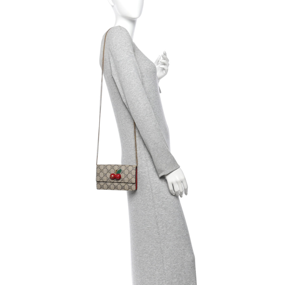 Gucci GG Supreme Monogram Mini Cherry Chain Bag 2 of 11