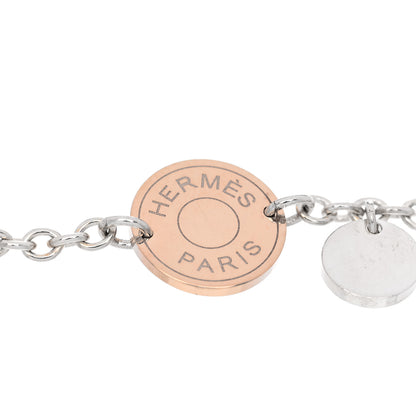 Hermes Sterling Silver 18K Rose Gold Confettis Bracelet ST 3 of 4