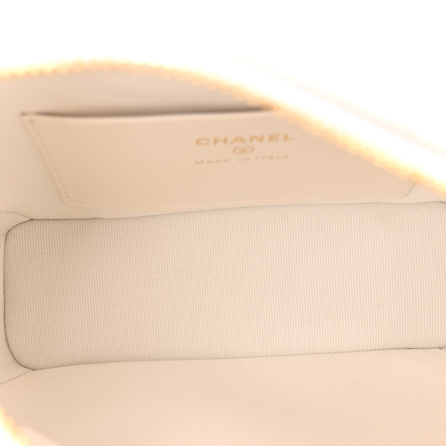 Caviar Quilted Hobo Clutch With Chain White