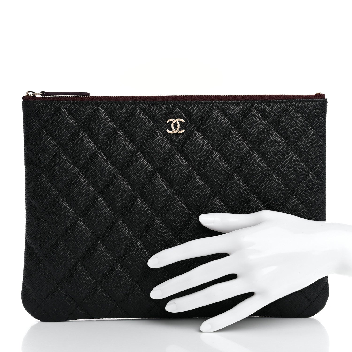 Chanel Caviar Quilted Medium Cosmetic Case Black 2 of 7