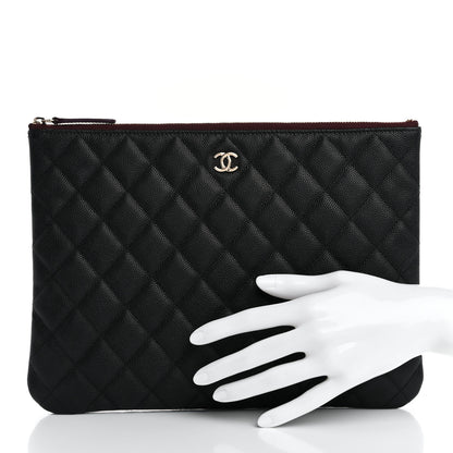 Chanel Caviar Quilted Medium Cosmetic Case Black 2 of 7