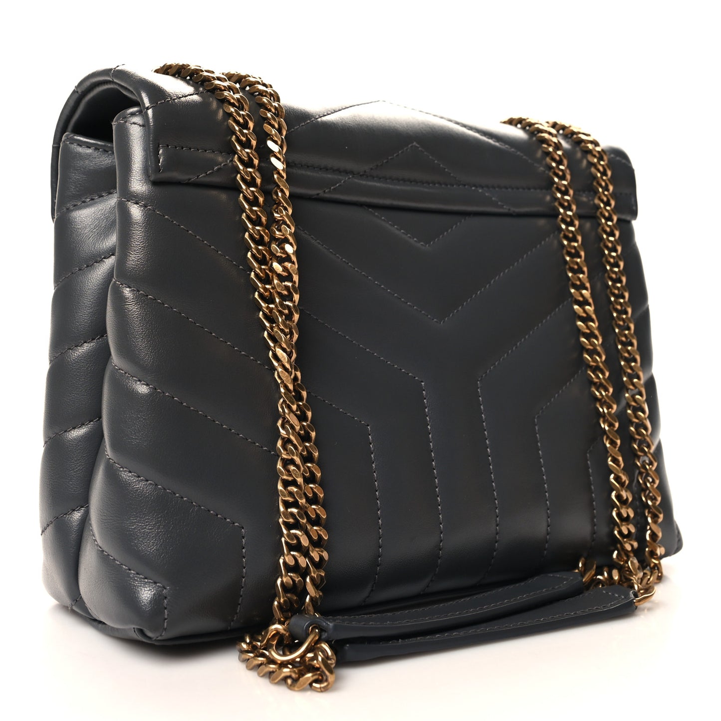 Calfskin Y Quilted Monogram Small Loulou Chain Satchel Storm
