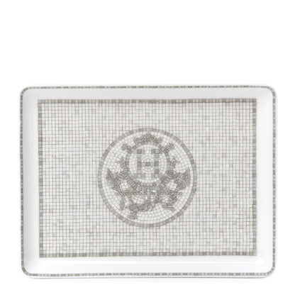 Hermes Porcelain Mosaique Au 24 Sushi Plate Platine 1 of 6