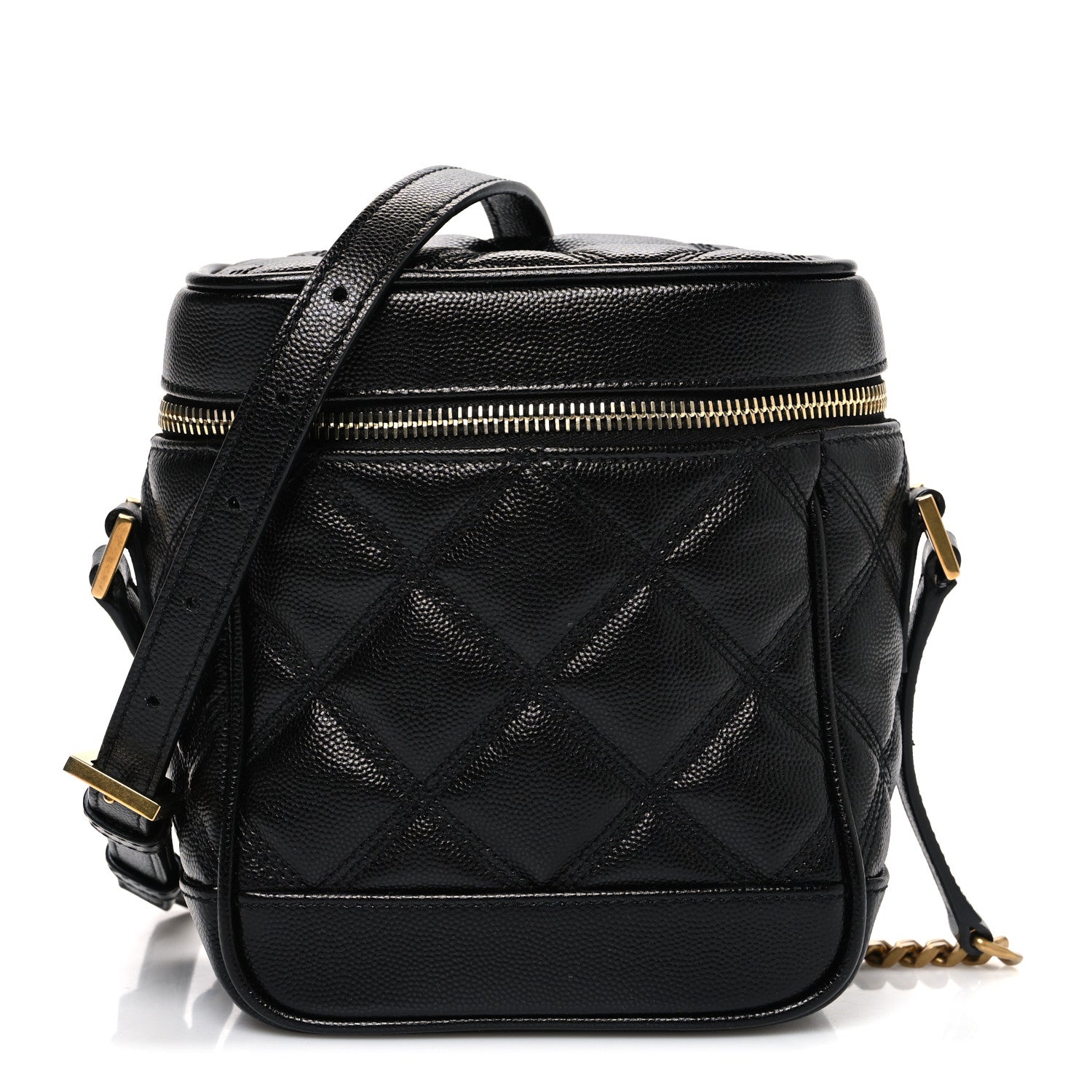 Saint Laurent Grain de Poudre Quilted 80's Vanity Bag Black 1 of 10