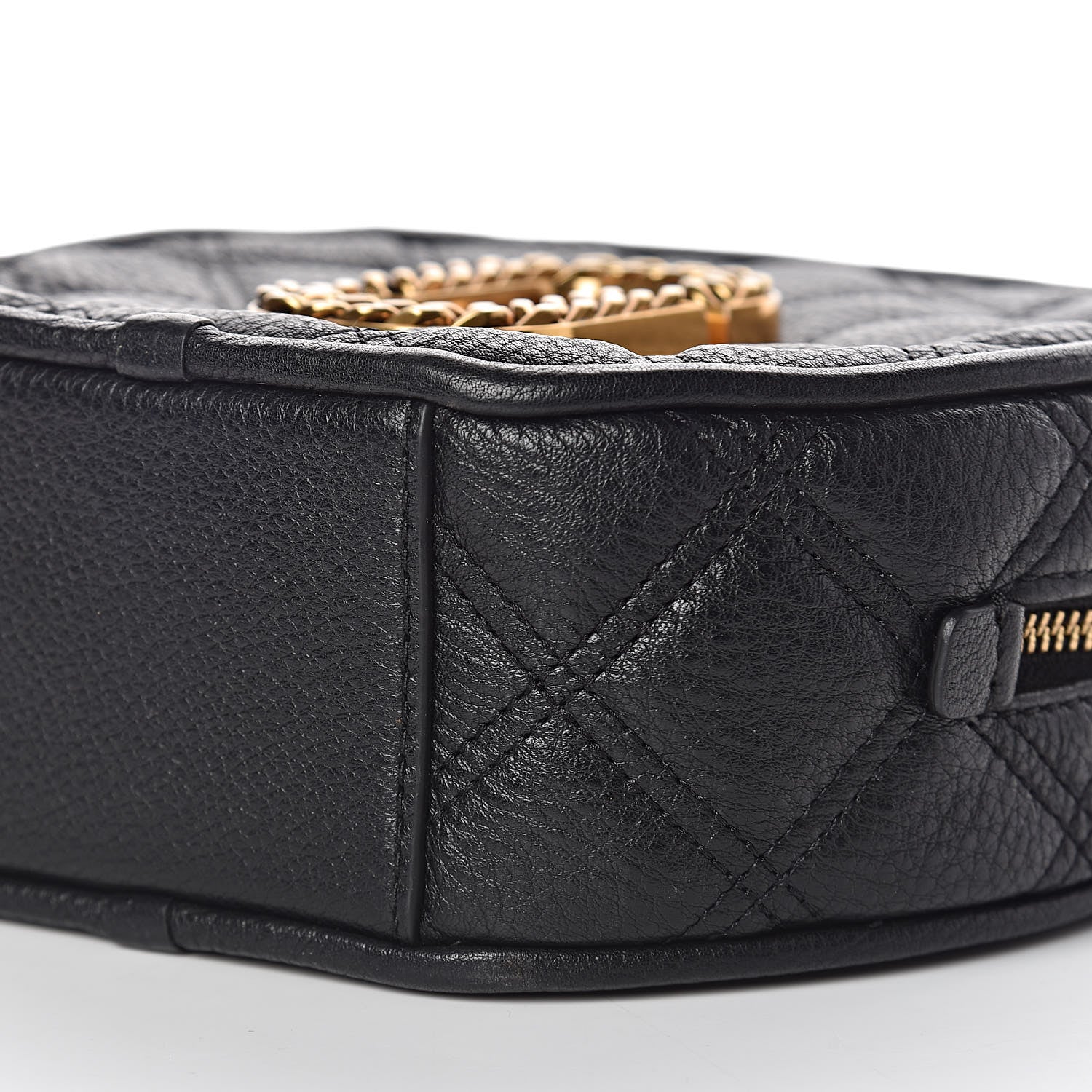 Marc Jacobs Grained Calfskin Quilted The Status Round Crossbody Black 9 of 11