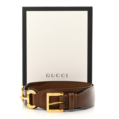 Gucci Efesto Leather Horsebit 25mm Belt 80 32 Brown Sugar 6 of 6