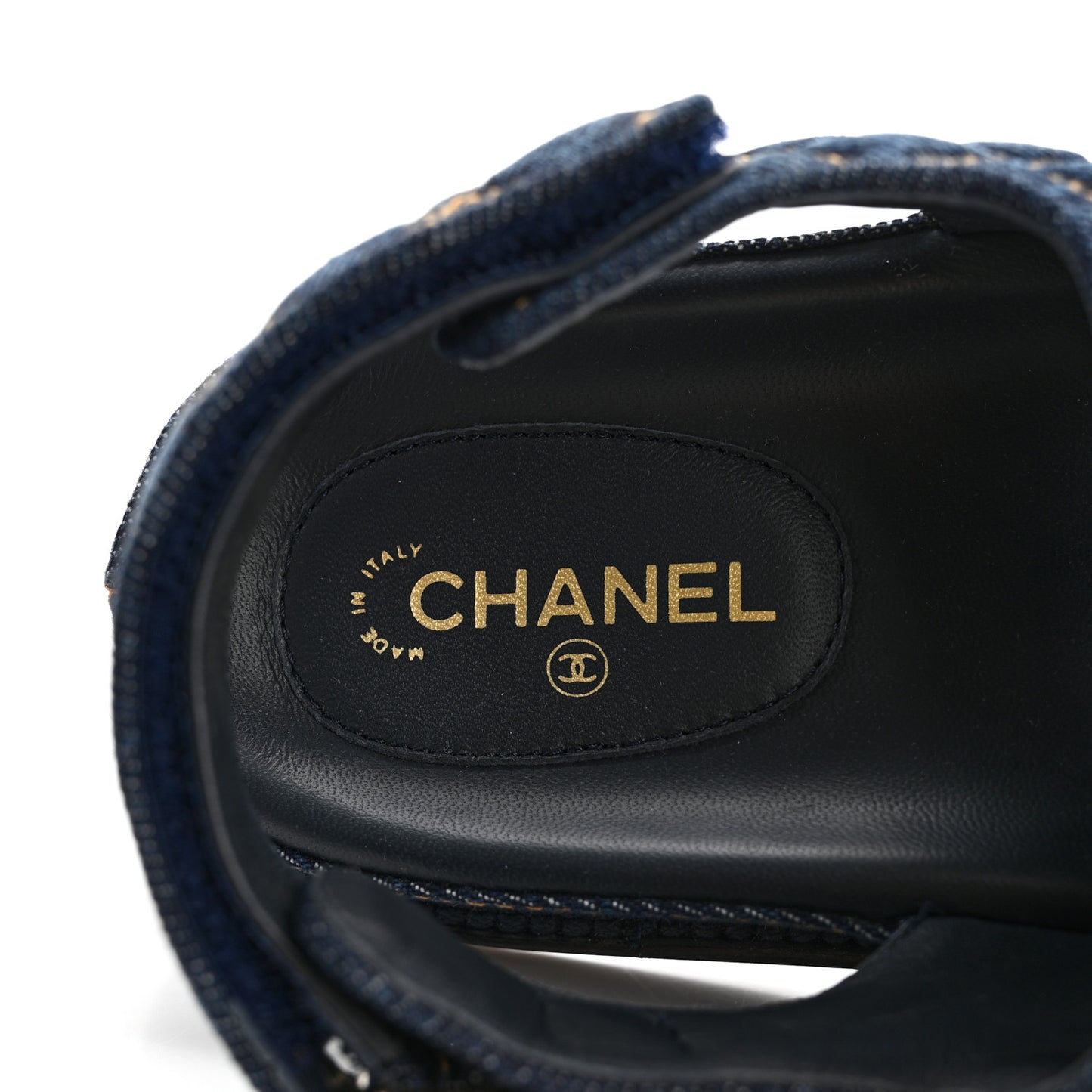 Denim Velcro Dad Sandals 38.5 Navy Blue