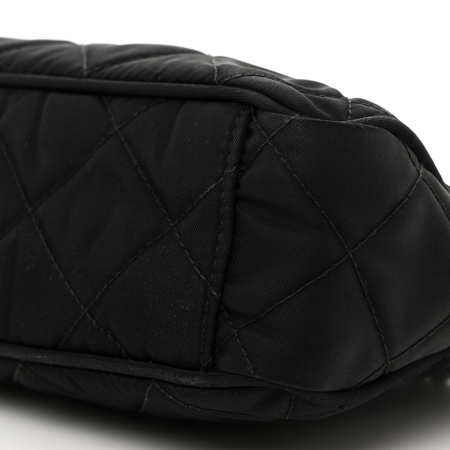 Nylon Tessuto Impuntu Quilted Crossbody Bag Black